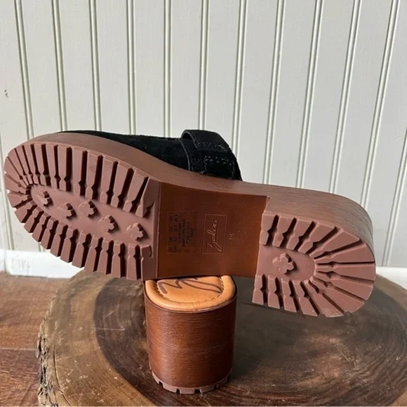 Zodiac Raine Suede Black Wood Heel Slip On Clog Mules - Picture 8 of 9